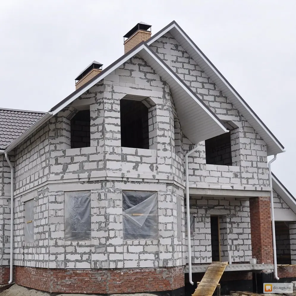 Наружные стены из газоблока