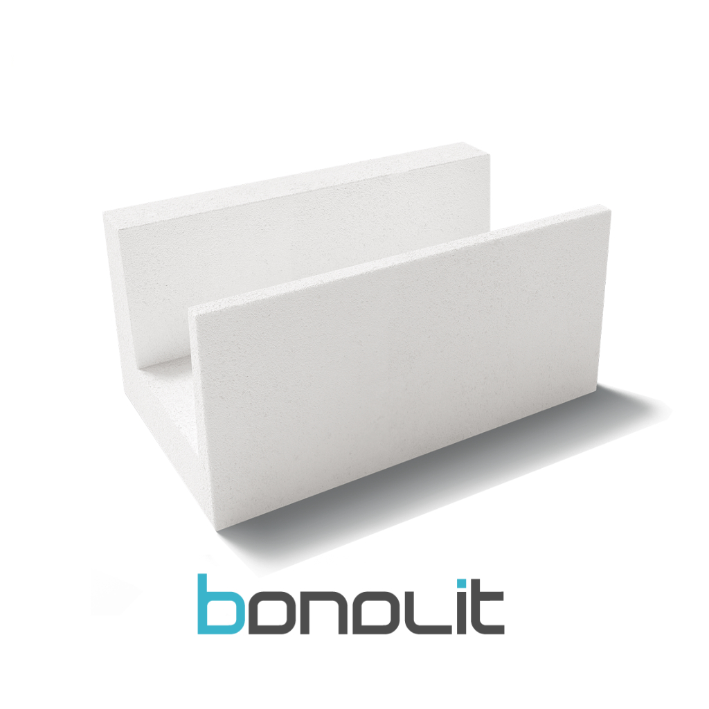 Газобетонные U-блоки (П-блоки) Бонолит 500х250х250, D500